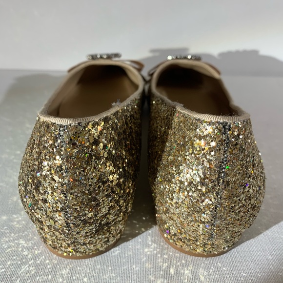 Crown & Ivy Addison Gold Sparkle Flats Size 8 - Picture 6 of 8